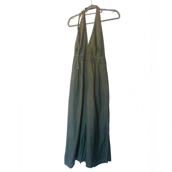 Adam Lippes Olive Halter Jumpsuit - Picture 6 of 8